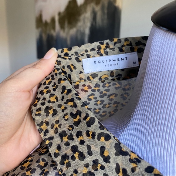 Equipment Sheer Cheetah Sleeveless … - Picture 6 of 11